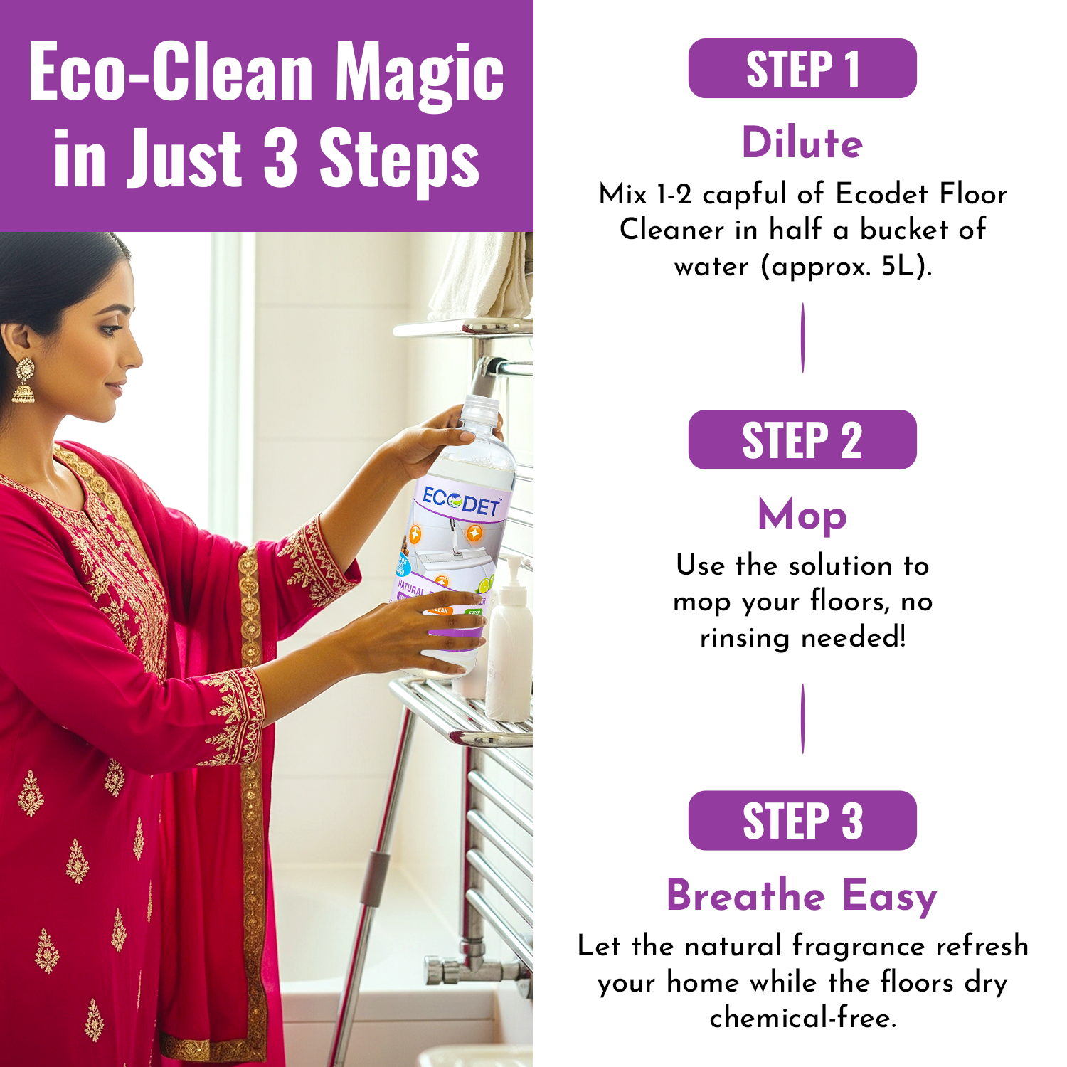 Natural Floor Cleaner - Lime & Lemon Grass - 1 Litre